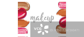 粉底和口红涂抹笔触图片素材