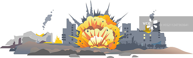 城市中的炸弹爆炸图片素材