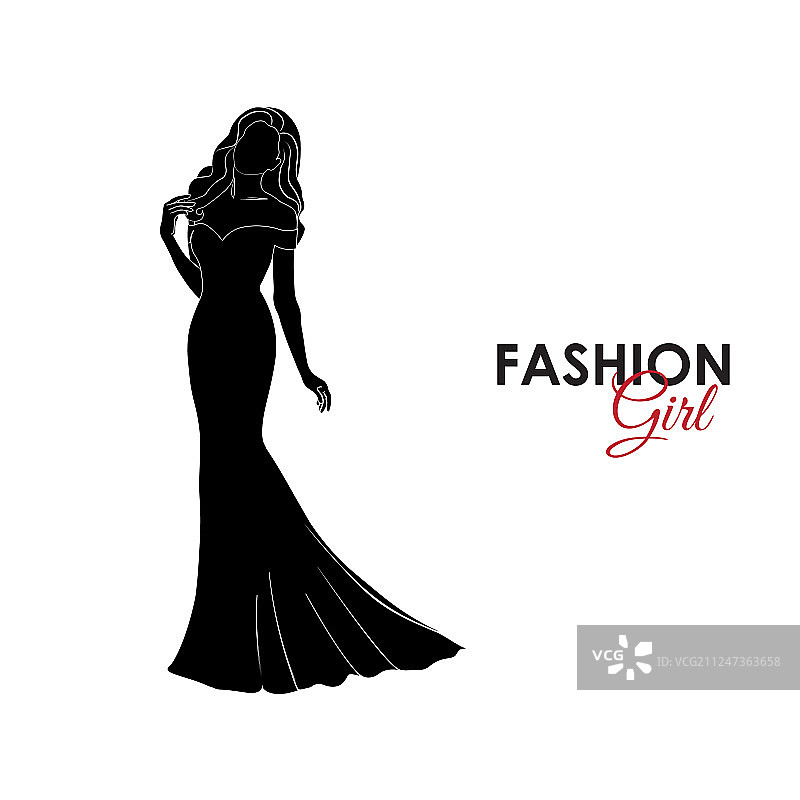 时尚女孩剪影图片素材