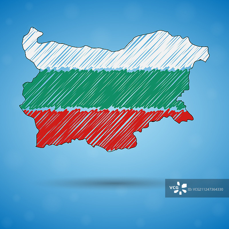 保加利亚涂鸦地图草图图片素材