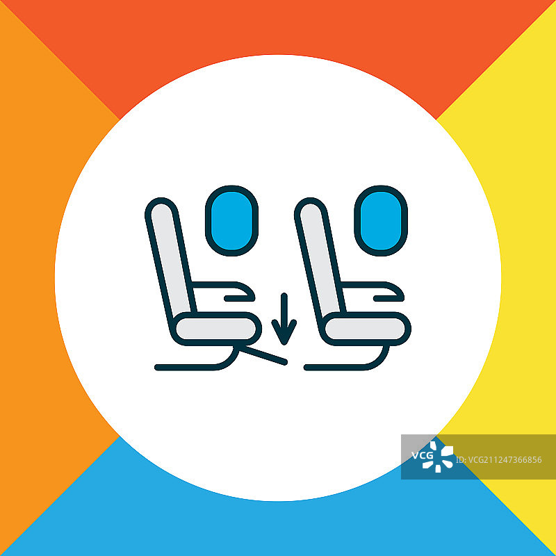 座位空间彩色线条图标图片素材