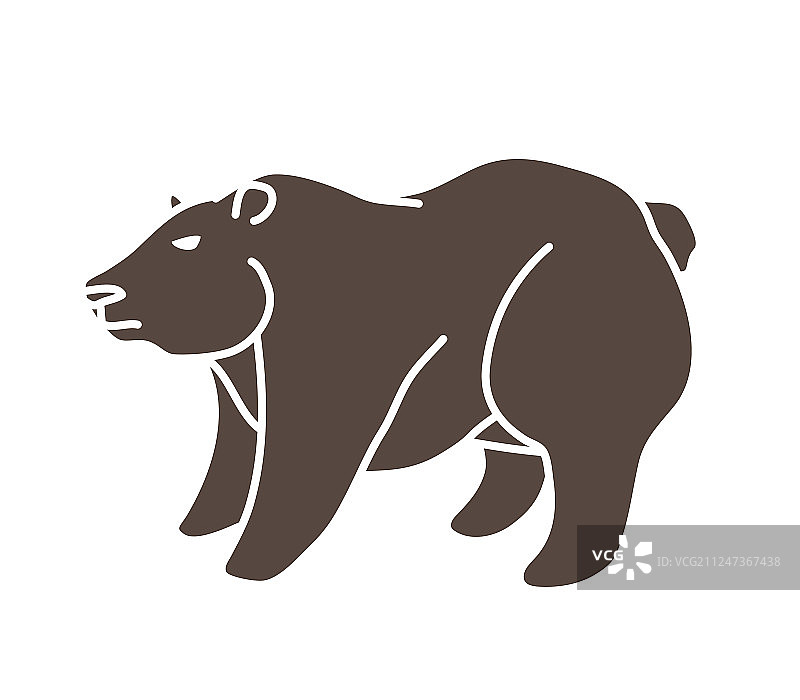 站立的大熊图案图片素材