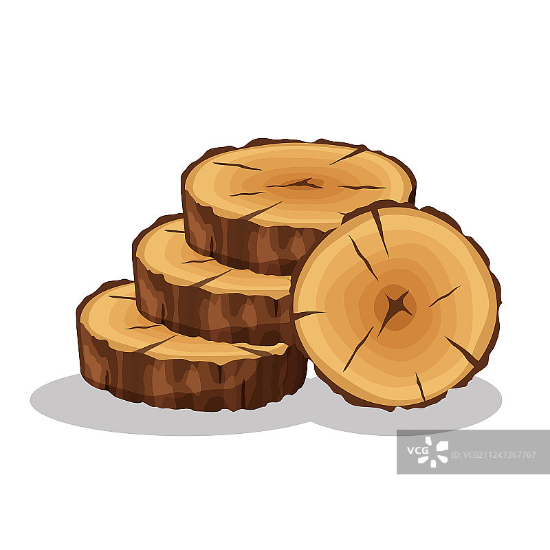 卡通树木年轮堆图片素材
