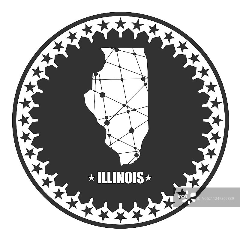 伊利诺伊州地图图片素材