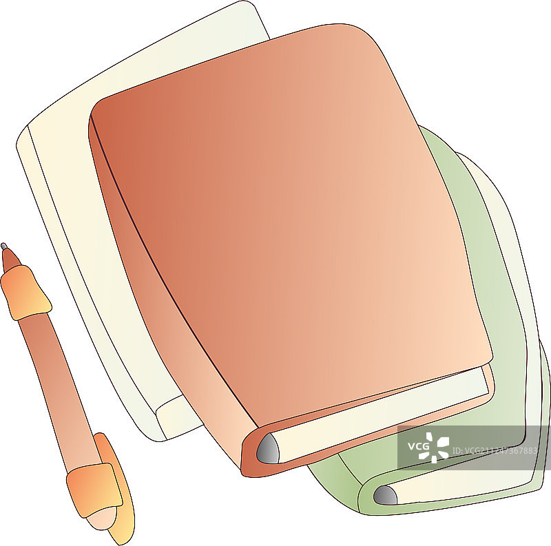 可爱的卡通书笔记本日记图片素材