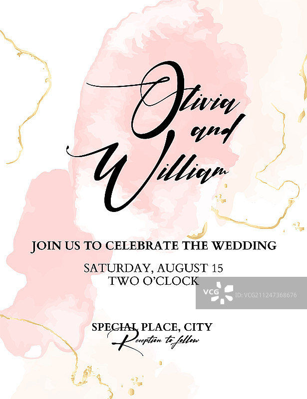 时尚婚礼水彩腮红图片素材