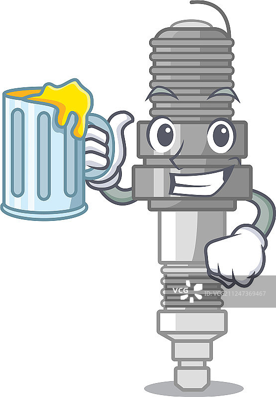 带有吉祥物的果汁火花塞图片素材