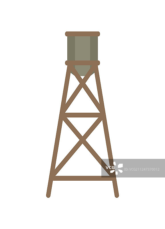 白色背景上的卡通水塔图片素材