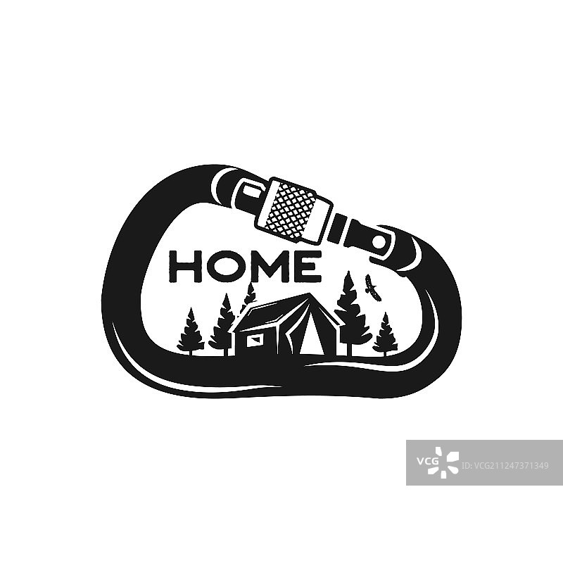 露营野生动物徽章登山图片素材