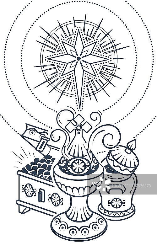 黑色乳香、没药和黄金图片素材