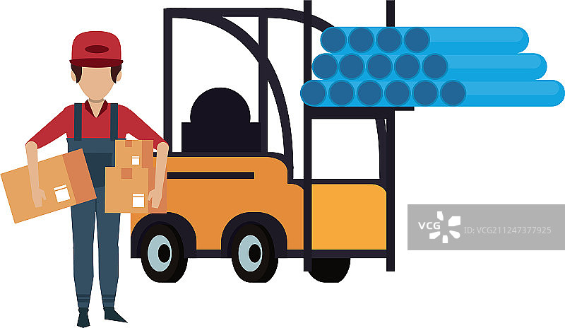 仓库工人物流工作概念图片素材