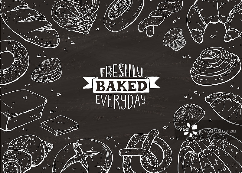 新鲜面包海报插画图片素材