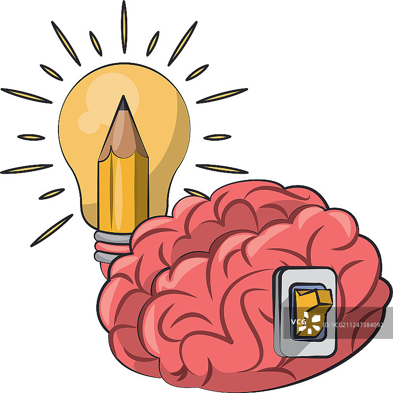 人脑智力和创造力卡通图片素材