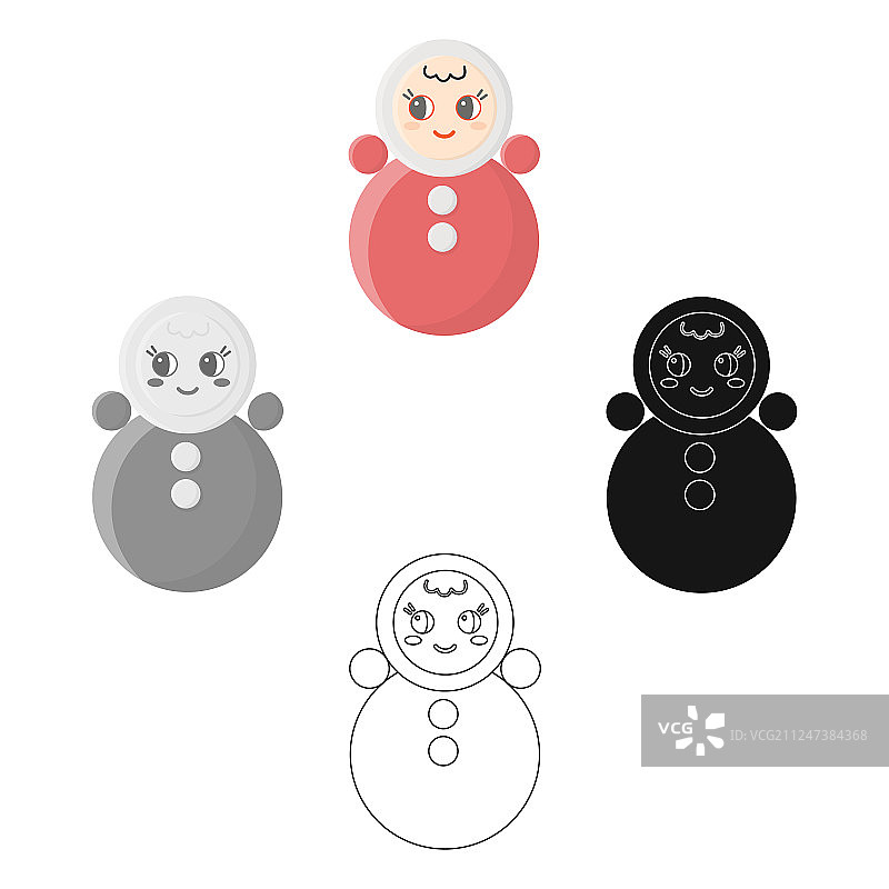 卡通不倒翁黑色网络图标图片素材