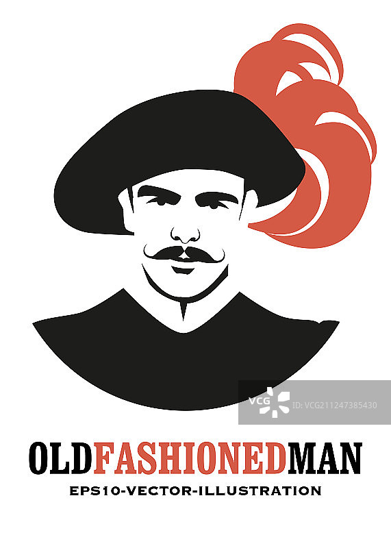 戴旧帽子的胡子男人图片素材