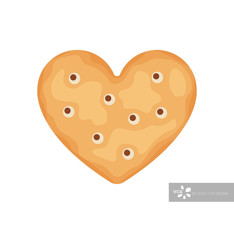 白色背景上心形的饼干图片素材
