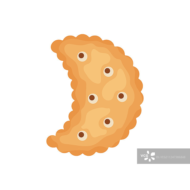 新月形饼干屑，白色背景图片素材