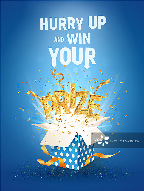 带有五彩纸屑爆炸的蓝色纹理盒子图片素材