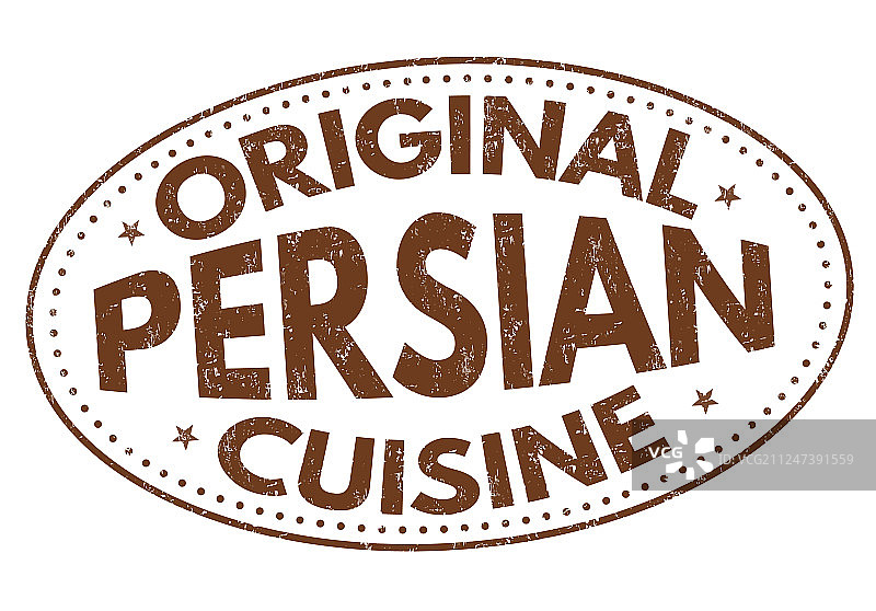 原创波斯美食标志或印章图片素材