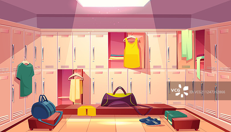 带储物柜的运动更衣室图片素材