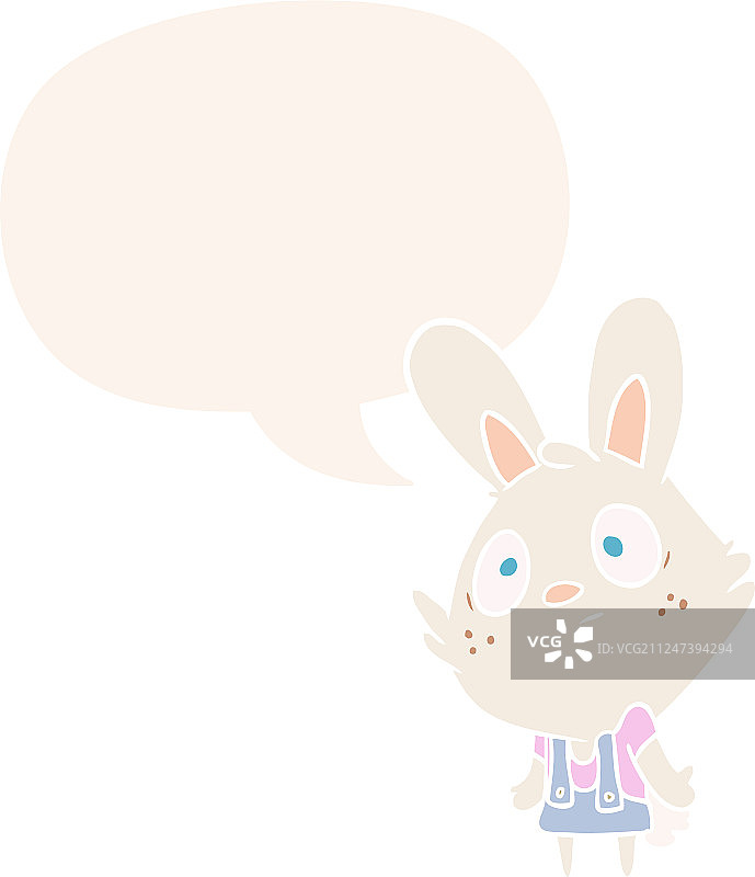 可爱的卡通兔子耸肩图片素材