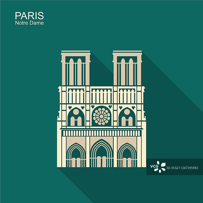 法国巴黎圣母院大教堂图标图片素材