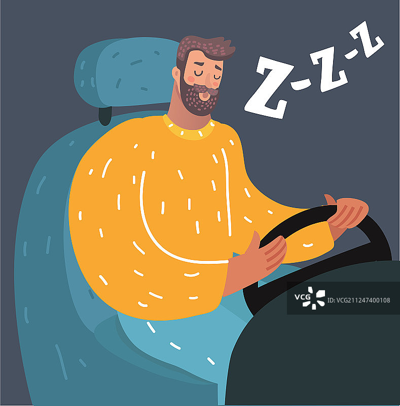 开车时睡着的男人图片素材