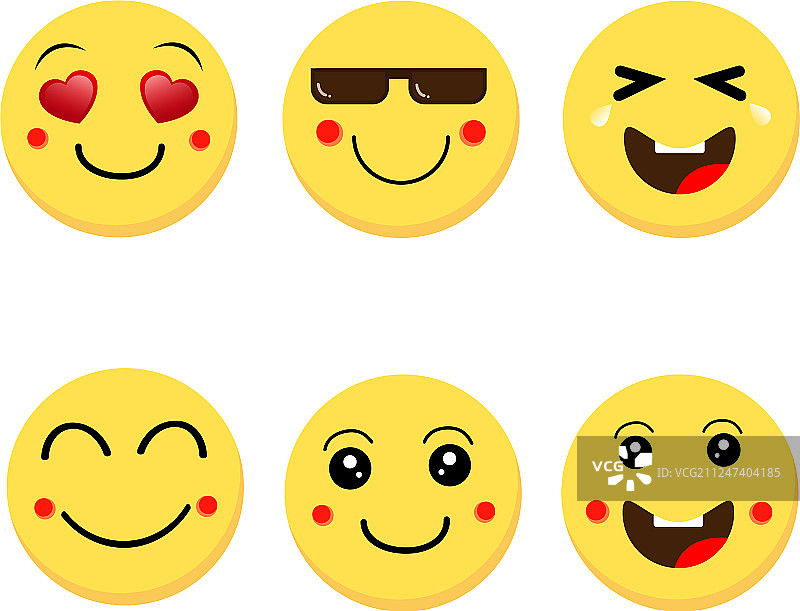 抽象趣味扁平风表情符号图片素材