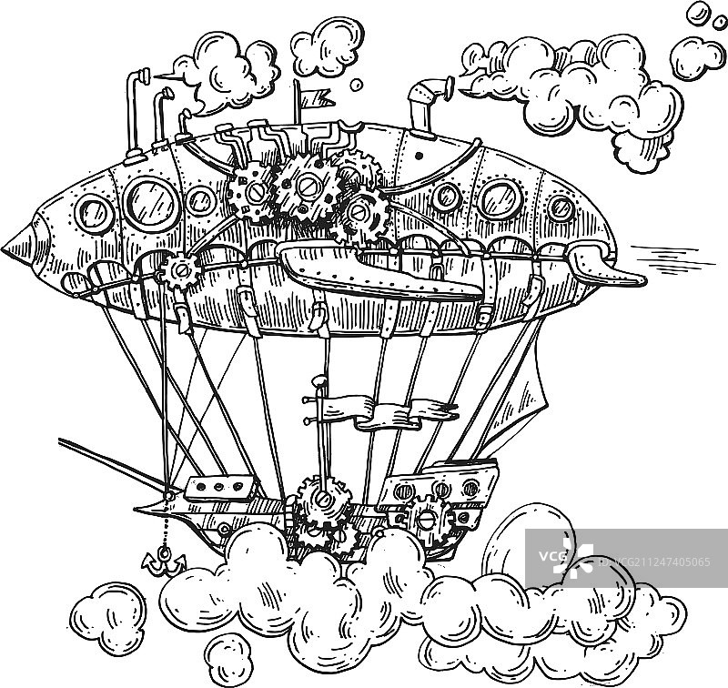 手绘复古风草图图片素材