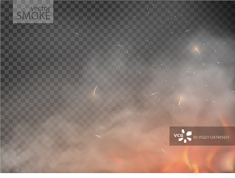 透明背景上的烟雾火焰图片素材