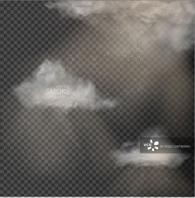 透明背景上的云雾组合图片素材