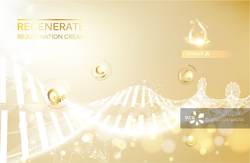 面霜和维生素复合物概念图片素材