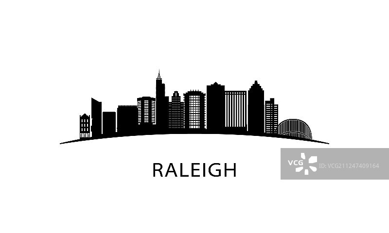 罗利城市天际线黑色城市景观图片素材