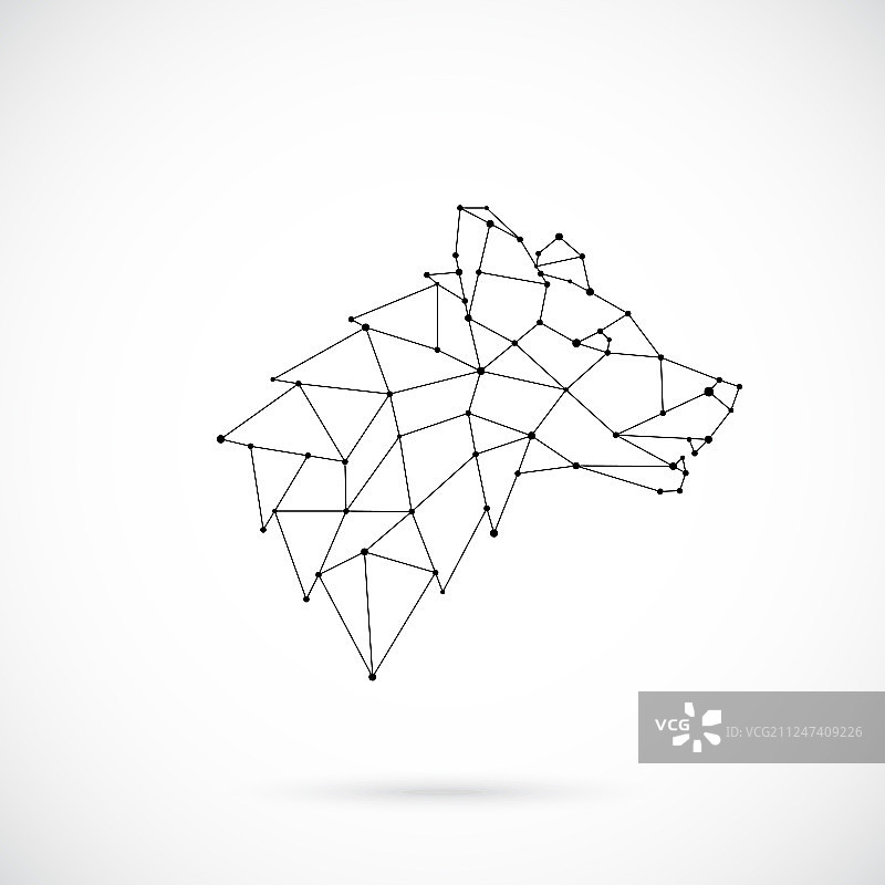 几何狼轮廓侧视图图片素材