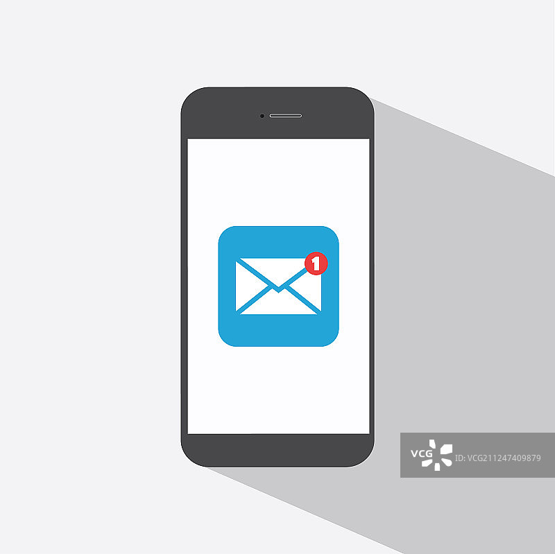 手机上的未读邮件通知图片素材