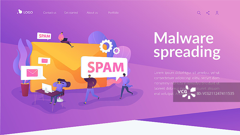 垃圾邮件着陆页模板图片素材