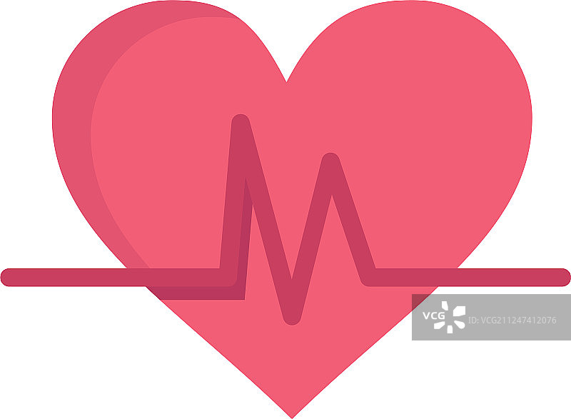 心电图心脏心跳脉搏扁平彩色图标图片素材