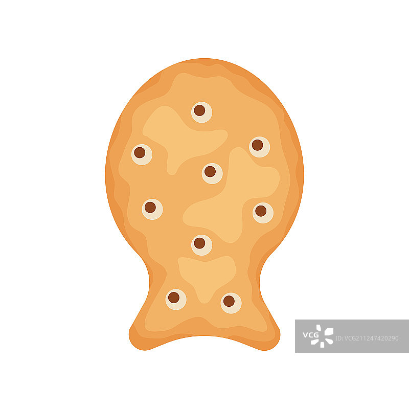 白色背景上鱼形的薄脆饼干图片素材