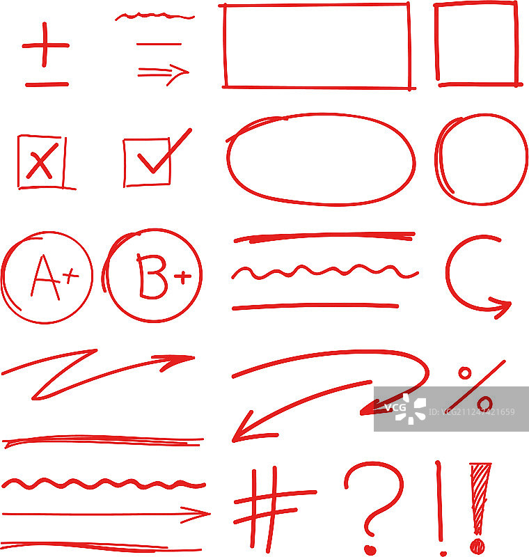 学校成绩结果手绘标记图片素材