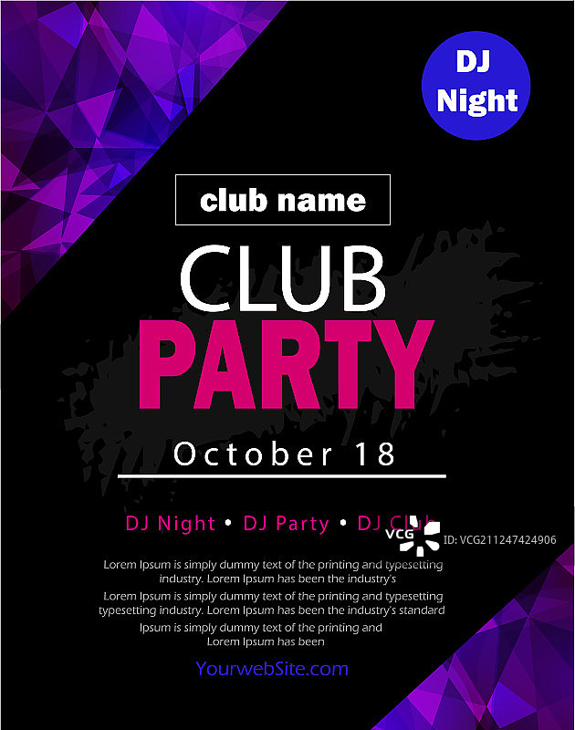 聚会宣传单海报未来主义俱乐部宣传单设计图片素材