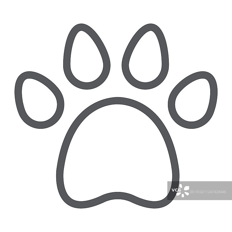 宠物爪子动物脚印线性图标图片素材