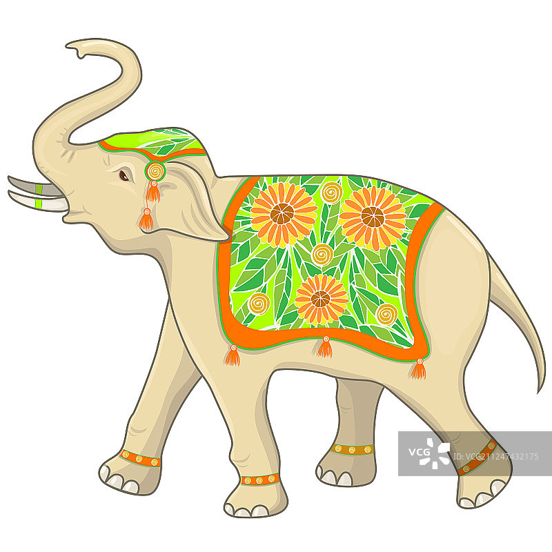 印度节日大象插画图片素材