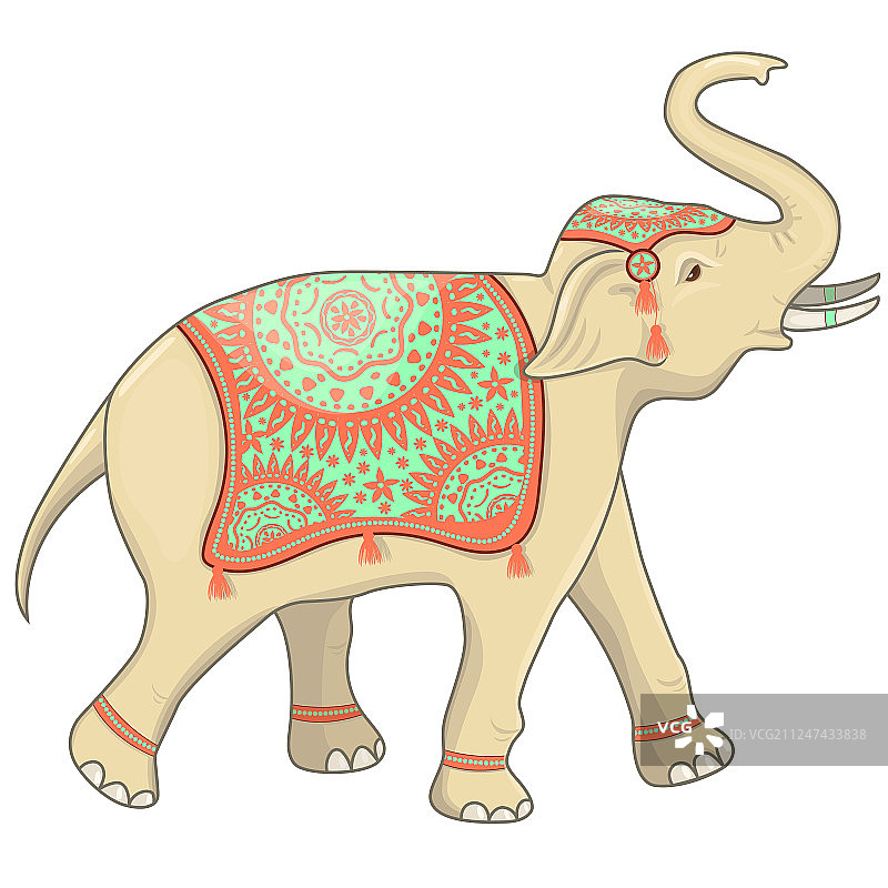 印度节日大象插画图片素材