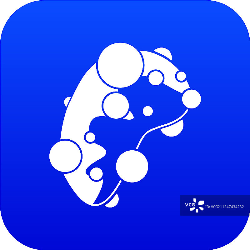 蓝色数字病毒图标图片素材
