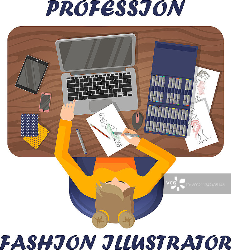 工作场所的时尚服装设计师图片素材