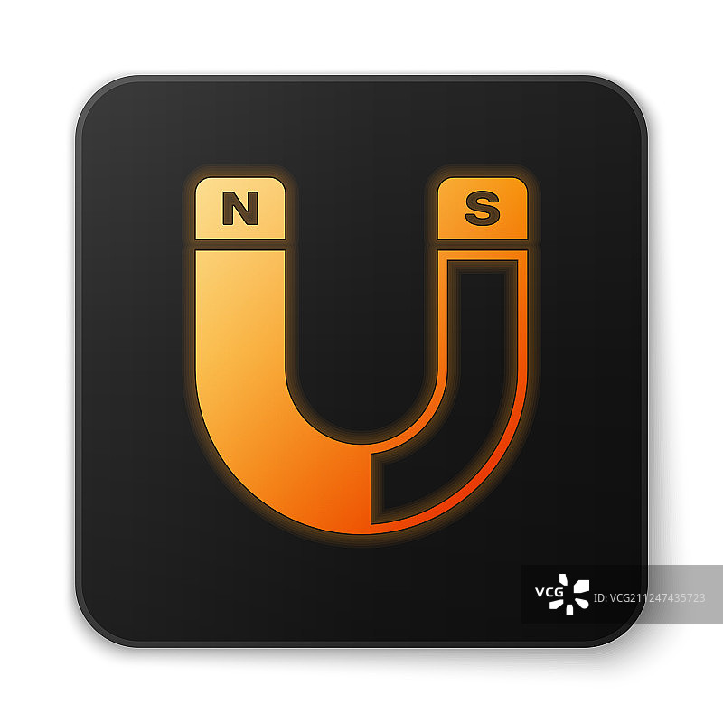 发光的橙色磁铁图标图片素材