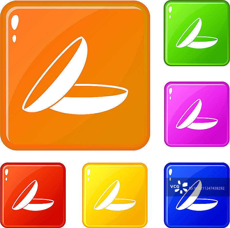 彩色隐形眼镜图标合集图片素材