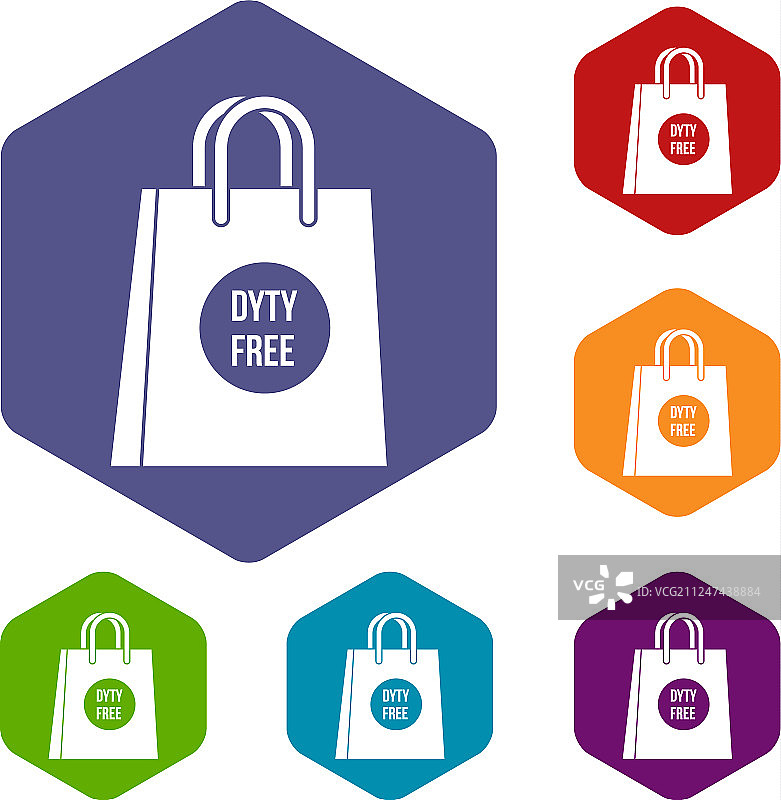 免税购物袋图标集图片素材