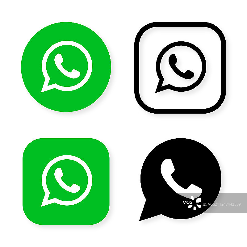 绿色语音气泡中的电话听筒图标图片素材