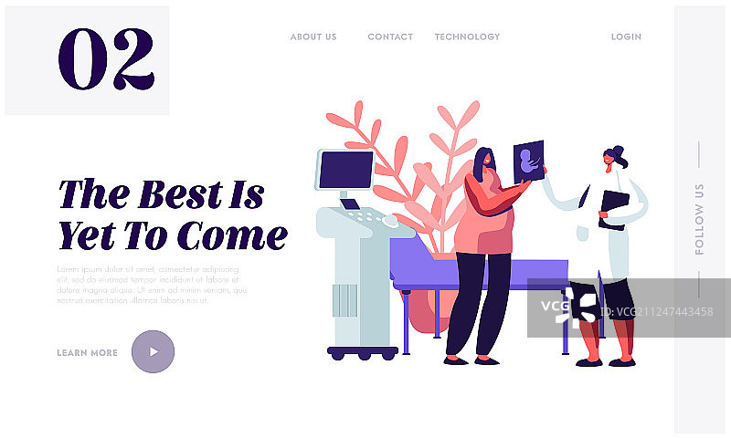 在超声检查室看宝宝的孕妇图片素材